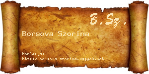 Borsova Szorina névjegykártya